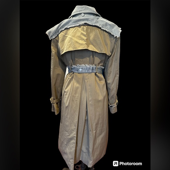 NWOT? | Proenza Schouler Dup |Multi-Media Convertible Jean Vest Over Trench Coat - Picture 6 of 8